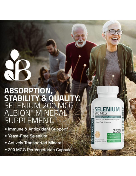 Selenio Bronson 200 mcg - 100 Cápsulas Vegetarianas Queladas