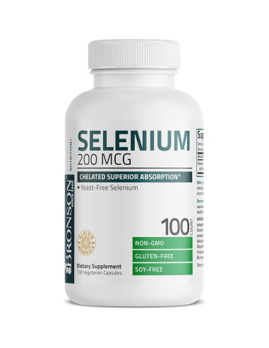 Selenio Bronson 200 mcg - 100 Cápsulas Vegetarianas Queladas