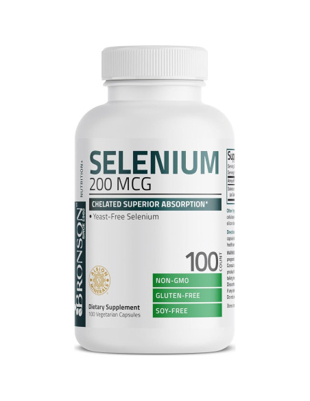 Selenio Bronson 200 mcg - 100 Cápsulas Vegetarianas Queladas