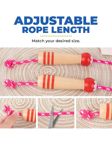 Cuerda de Saltar Ajustable Wal Base para Niños con Mango de Madera