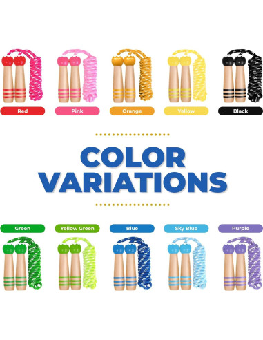 Cuerda de Saltar Ajustable Wal Base para Niños con Mango de Madera