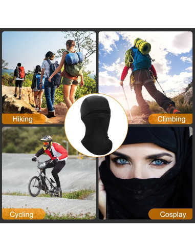 Pasamontañas térmico unisex negro para invierno - a prueba de viento