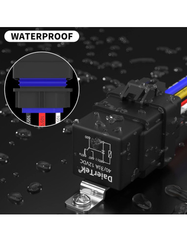 Relé Impermeable 12V DaierTek 8 Pcs 30A/40A con Diodo