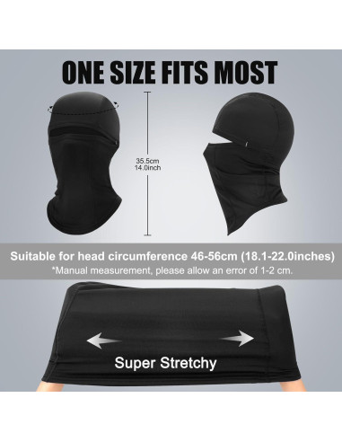 Pasamontañas térmico unisex negro para invierno - a prueba de viento