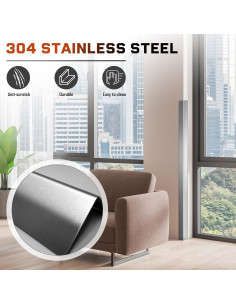 Protector de Esquina de Acero Inoxidable Zipcase 6 Unidades 5x5x122 cm 2