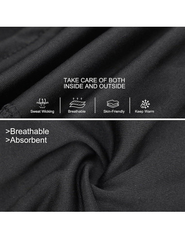 Pasamontañas térmico unisex negro para invierno - a prueba de viento