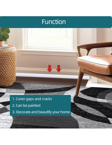 Moldura Cuarterona Flexible Tintvent 3.05m Autoadhesiva Blanca