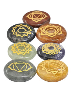 Juego de 7 Piedras de Chakra Asombrosas Gemas Reiki 90g 2