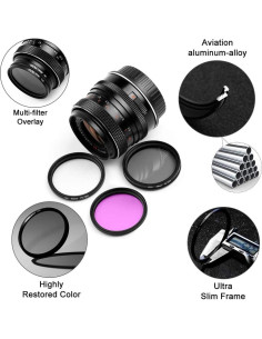 Kit de Filtros 37mm UV CPL FLD X-SweetDream para Cámaras 2