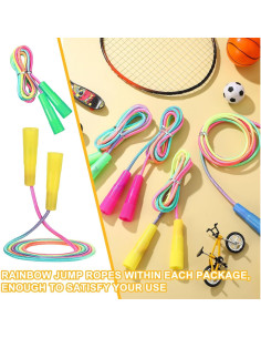Cuerdas de Saltar Arcoíris Leyndo 24 Piezas 2.2m Ajustables 2