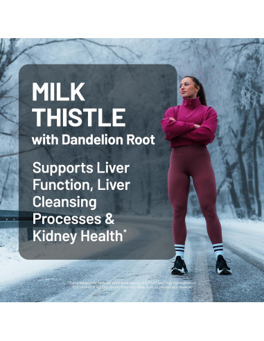 NatureWise Cardo Mariano 1000 mg + Diente de León 100 mg - 60 Cápsulas Veganas
