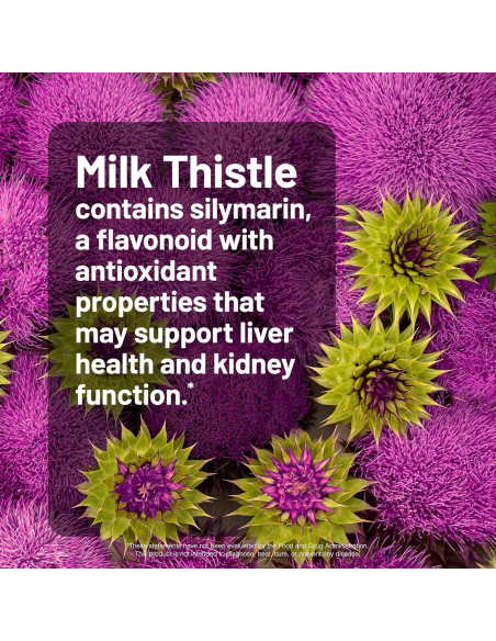 NatureWise Cardo Mariano 1000 mg + Diente de León 100 mg - 60 Cápsulas Veganas
