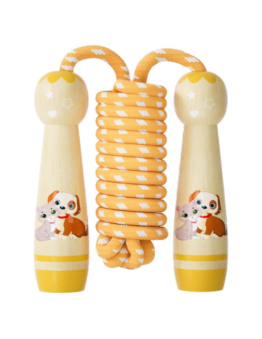 Cuerda de Saltar Ajustable JGM para Niños con Mango de Madera