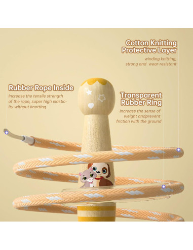 Cuerda de Saltar Ajustable JGM para Niños con Mango de Madera