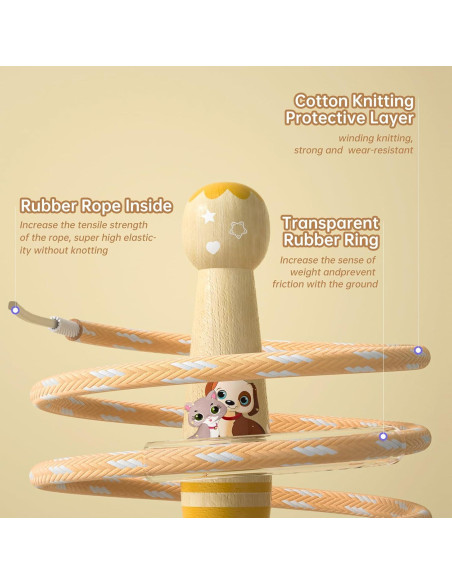 Cuerda de Saltar Ajustable JGM para Niños con Mango de Madera