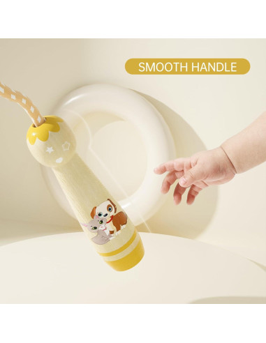 Cuerda de Saltar Ajustable JGM para Niños con Mango de Madera
