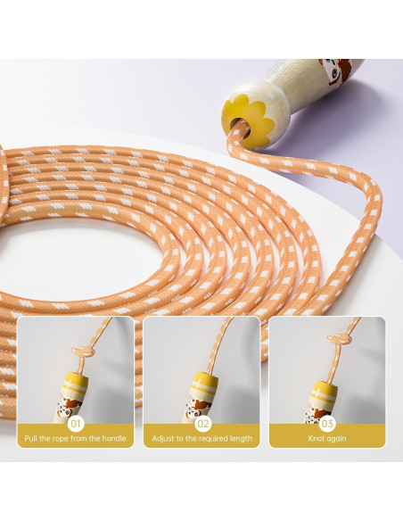 Cuerda de Saltar Ajustable JGM para Niños con Mango de Madera