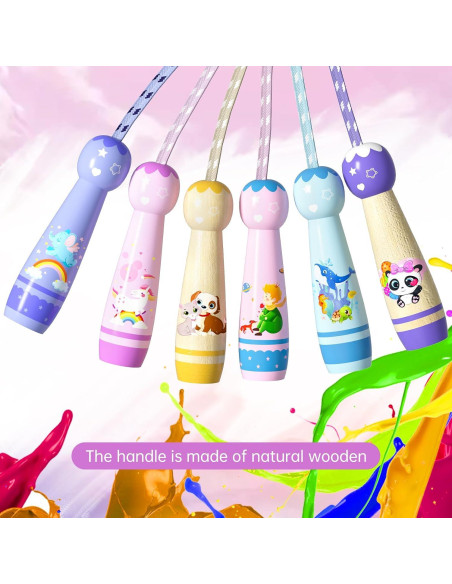 Cuerda de Saltar Ajustable JGM para Niños con Mango de Madera