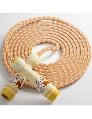 Cuerda de Saltar Ajustable JGM para Niños con Mango de Madera