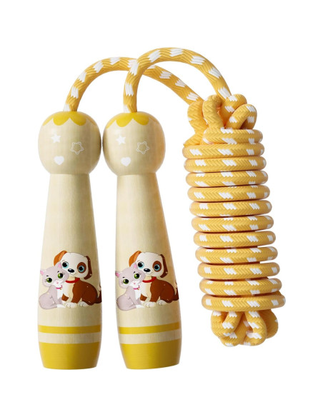 Cuerda de Saltar Ajustable JGM para Niños con Mango de Madera