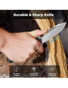 Cuchillo de bolsillo ZENG EDC plegable D2 8 cm negro 2