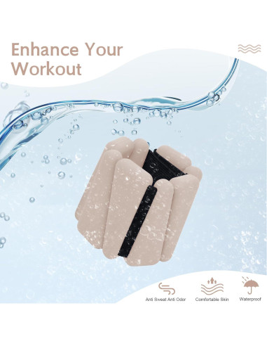 Pesas de Muñeca Ajustables Sdoap 0.45 kg Set de 2 Beige