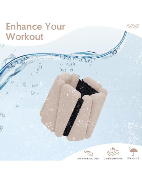 Pesas de Muñeca Ajustables Sdoap 0.45 kg Set de 2 Beige