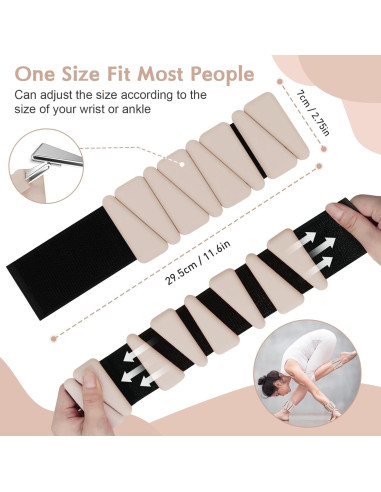 Pesas de Muñeca Ajustables Sdoap 0.45 kg Set de 2 Beige