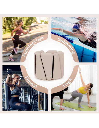 Pesas de Muñeca Ajustables Sdoap 0.45 kg Set de 2 Beige