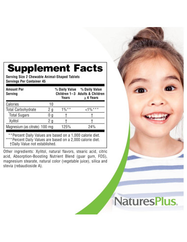 Suplemento de Magnesio para Niños NaturesPlus 90 Tabletas