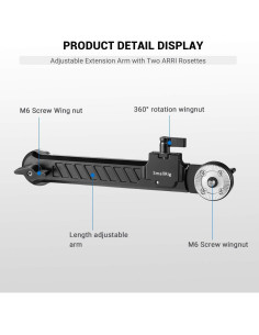 Brazo de Extensión Rosette SmallRig 1870 Ajustable 20.28x5cm 2