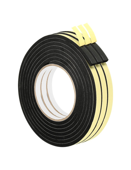 Cinta de Espuma Aislante PATIKIL 3m x 10mm x 5mm Negra - 3 Rollos Cinta de Espuma Aislante PATIKIL 3m x 10mm x 5mm Negra - 3 Rollos