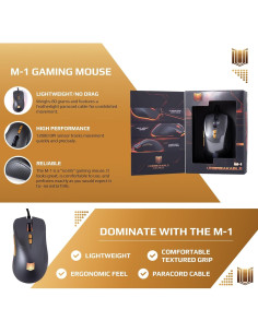 Ratón Gaming M-1 Shenzhen 12,000DPI Ergonómico con Cable 2