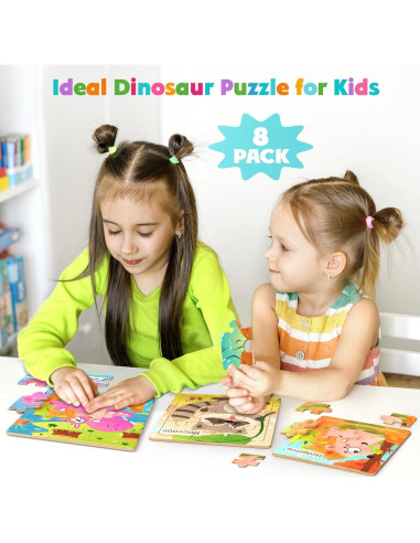 Rompecabezas de Madera Zeoddler para Niños 3-5 Años - 8 Animales