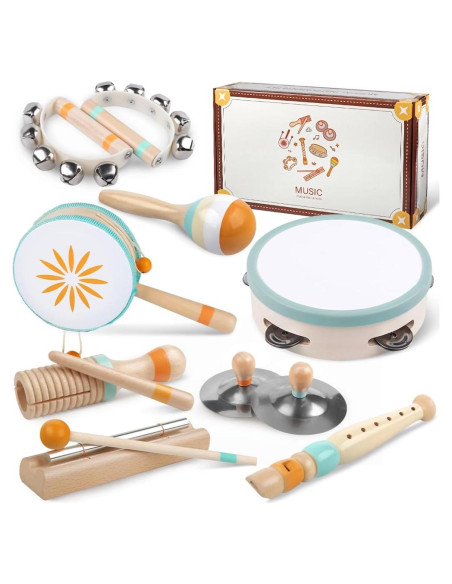 Instrumentos Musicales Montessori de Madera para Niños 1-3 Años