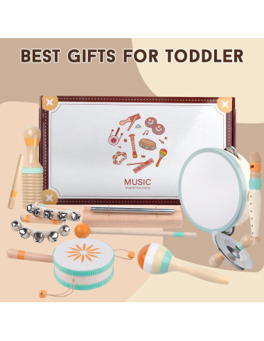 Instrumentos Musicales Montessori de Madera para Niños 1-3 Años