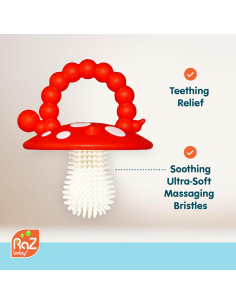 RaZbaby Chompy Mordedor de Silicona para Bebés 3M+ - Rojo/Rosa 2