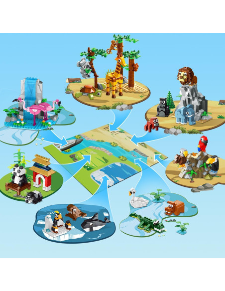 Set de Construcción HOGOKIDS Zoo 1460PCS con Alfombrilla 38.1cm Set de Construcción HOGOKIDS Zoo 1460PCS con Alfombrilla 38.1cm