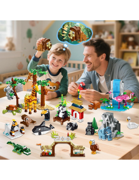 Set de Construcción HOGOKIDS Zoo 1460PCS con Alfombrilla 38.1cm Set de Construcción HOGOKIDS Zoo 1460PCS con Alfombrilla 38.1cm