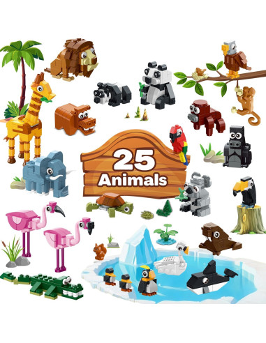Set de Construcción HOGOKIDS Zoo 1460PCS con Alfombrilla 38.1cm