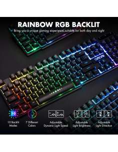 Teclado y Ratón Gaming CHONCHOW RGB USB 104 Teclas 2