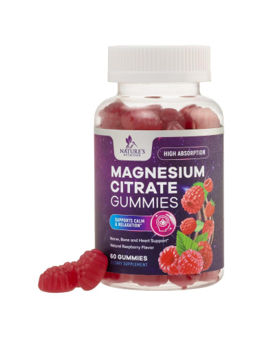 Gominolas de Magnesio Nature's Nutrition 60 Unidades Sabor Frambuesa