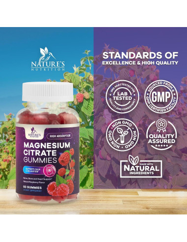 Gominolas de Magnesio Nature's Nutrition 60 Unidades Sabor Frambuesa