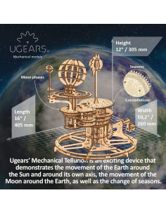 Rompecabezas 3D UGEARS Tellurion Solar Mecánico para Adultos 2