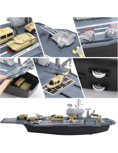 Juguete Mega Portaaviones Liberty Imports 84 cm con Jets y Soldados 2