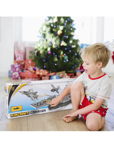 Juguete Mega Portaaviones Liberty Imports 84 cm con Jets y Soldados