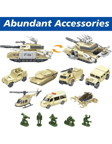 Conjunto de Juguetes de Tanque Militar COOLFOX 19 Piezas