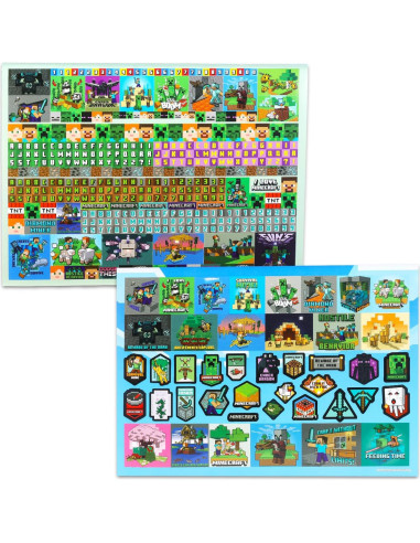 Almohadilla de Stickers Minecraft - Más de 1000 Stickers Reutilizables