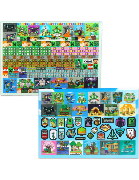 Almohadilla de Stickers Minecraft - Más de 1000 Stickers Reutilizables