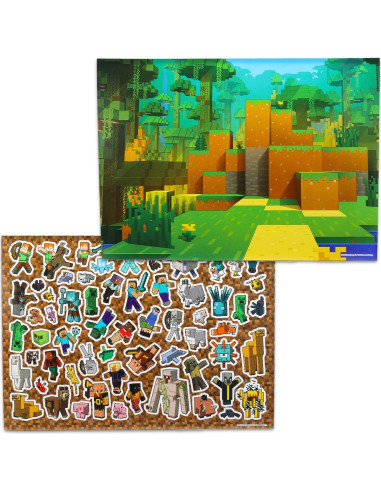 Almohadilla de Stickers Minecraft - Más de 1000 Stickers Reutilizables